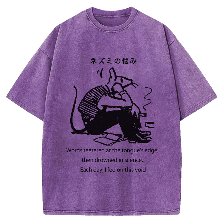 Mouse Trouble Washed Crew Neck T-Shirt