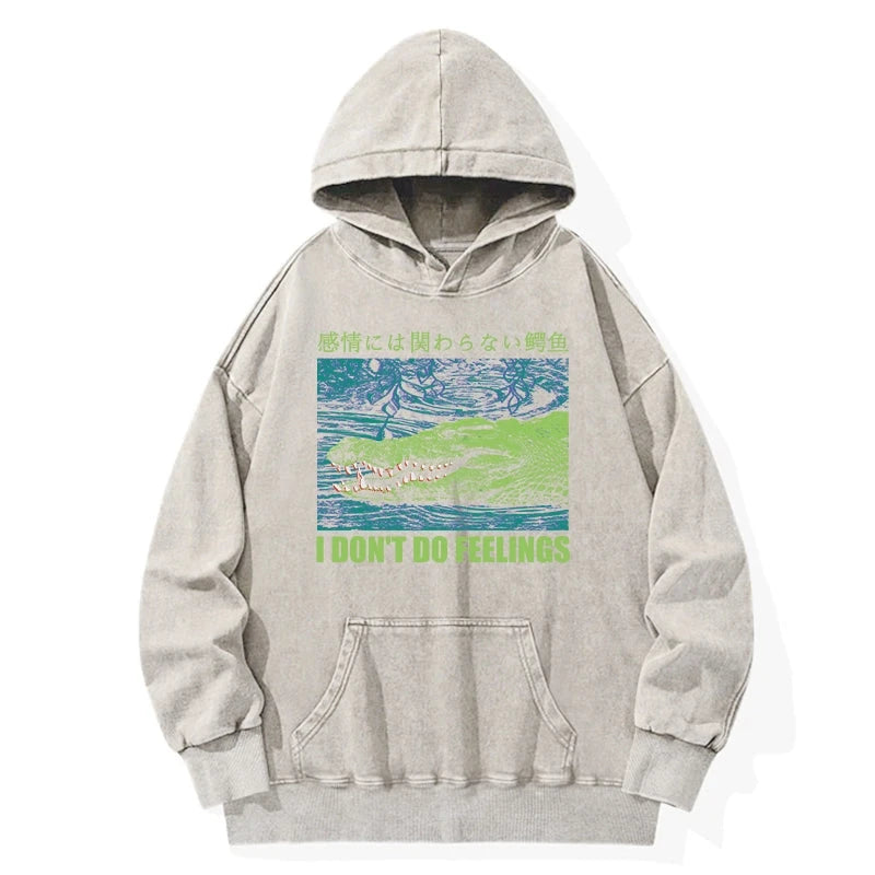 An Emotionless Crocodile Washed Hoodie