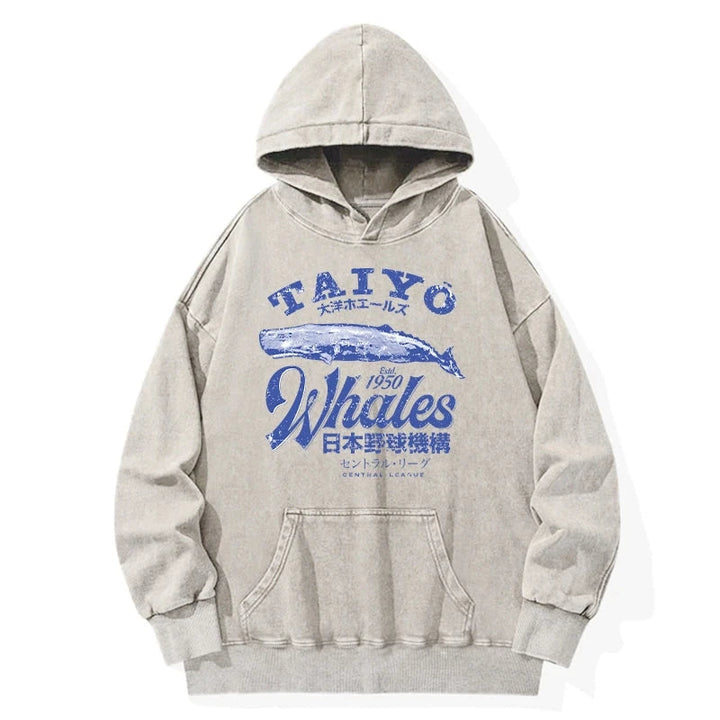 Japan Taiyo Whales Washed Hoodie