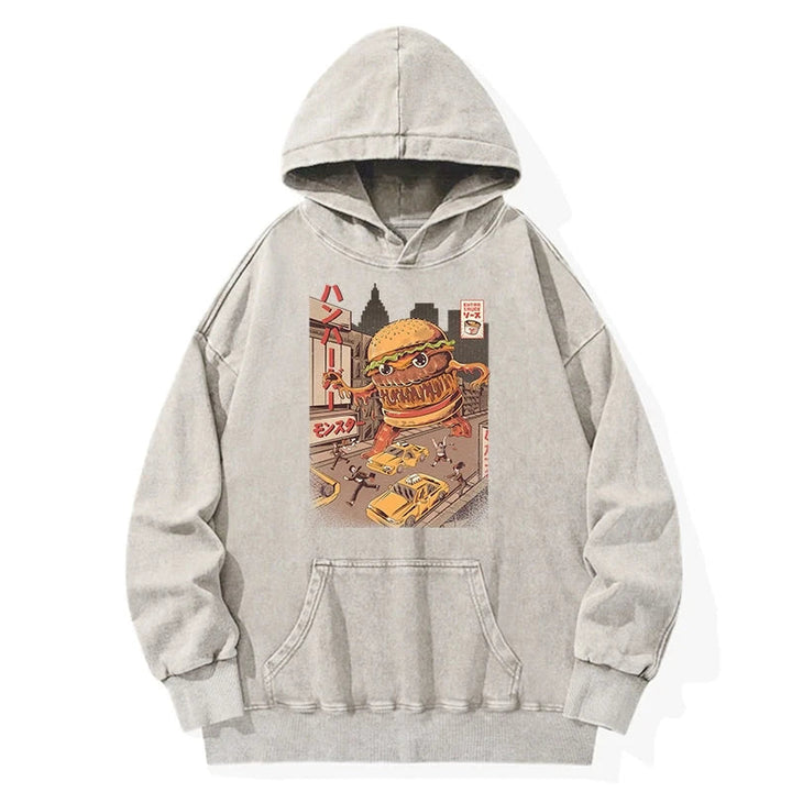 The Great Burger Kaiju Japanese Washed Hoodie