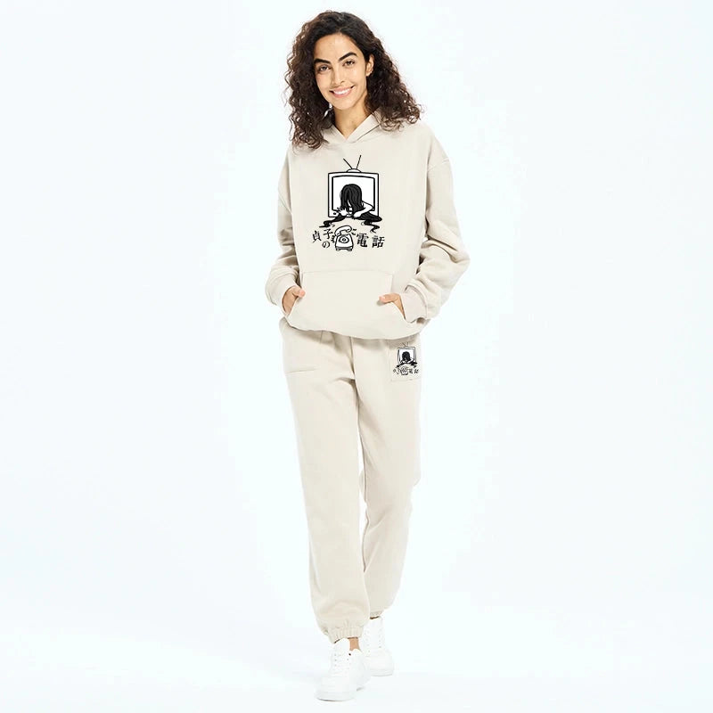 The Ring Sadako Fleece Lined Hoodie Set