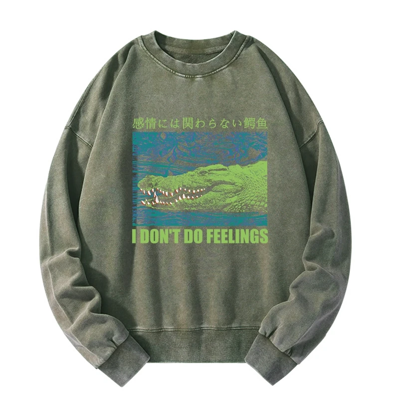 An Emotionless Crocodile Washed Sweatshirt