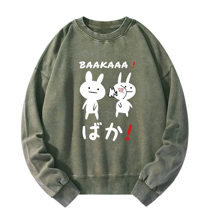 Anime Baka Manga Slap Washed Sweatshirt