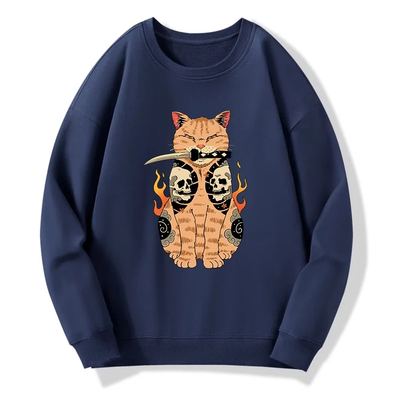 Catana Cat Skull Tattooed Samurai Sweatshirt