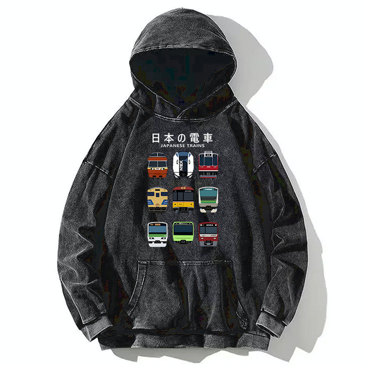 Japanese Train Collection Washed Hoodie