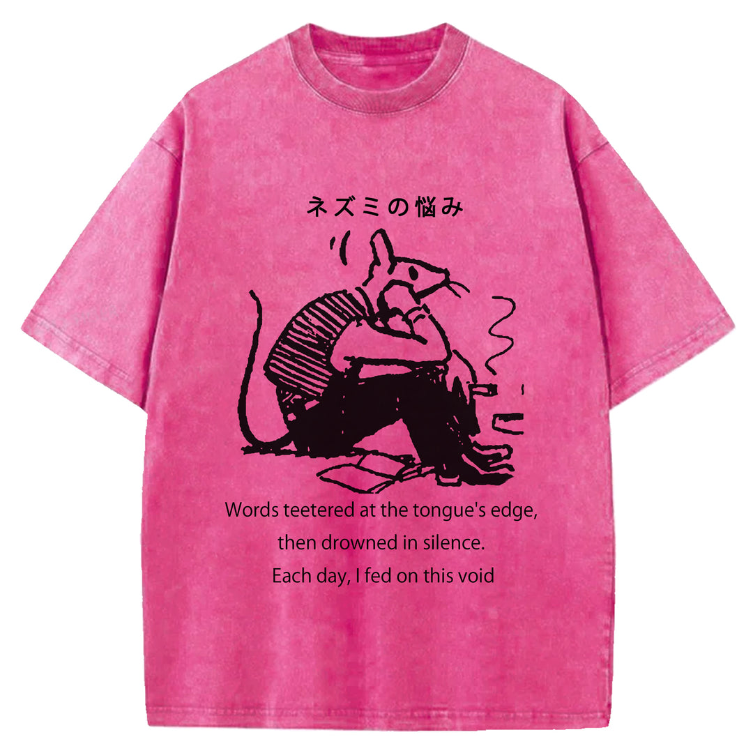 Mouse Trouble Washed Crew Neck T-Shirt