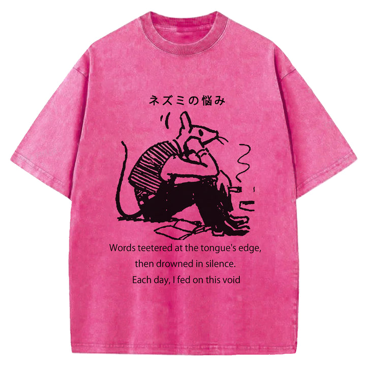 Mouse Trouble Washed Crew Neck T-Shirt