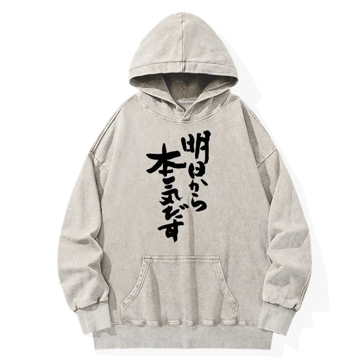 I'm Going To Get Serious Tomorrow Japan Washed Hoodie