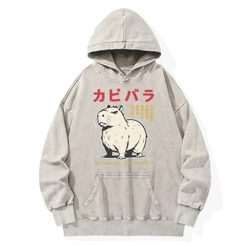 Angry Capybara Japan Washed Hoodie