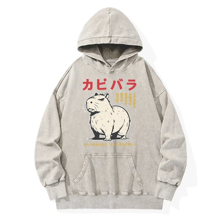 Angry Capybara Japan Washed Hoodie