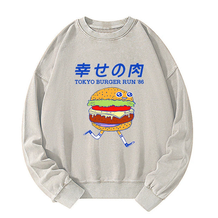 Tokyo Burger Run Japanese Washed Sweatshirt
