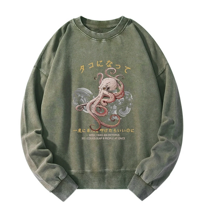 I Wish I Was An Octopus Washed Sweatshirt