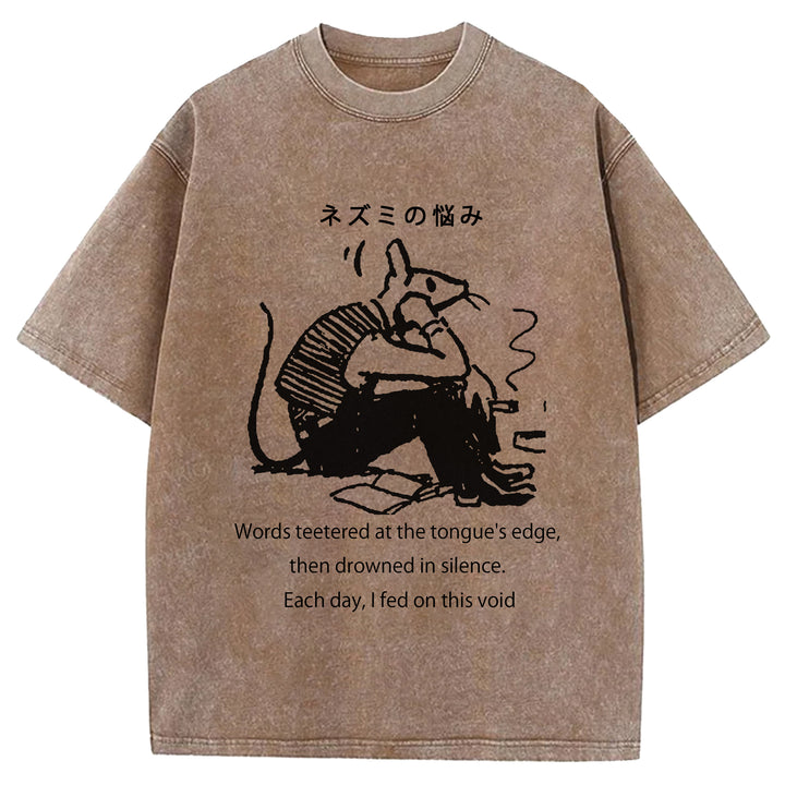 Mouse Trouble Washed Crew Neck T-Shirt
