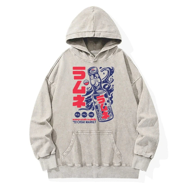 Ramune Print Japanese Washed Hoodie