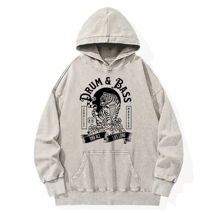 Drum & Bass Tiger Washed Hoodie