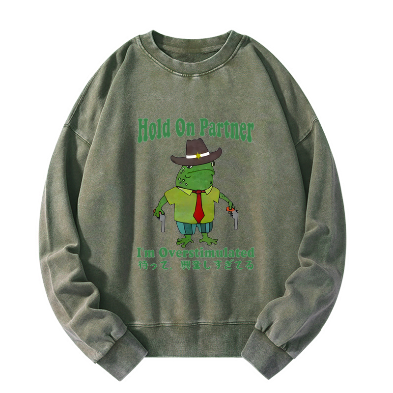 Wait I'm Too Excited Washed Sweatshirt