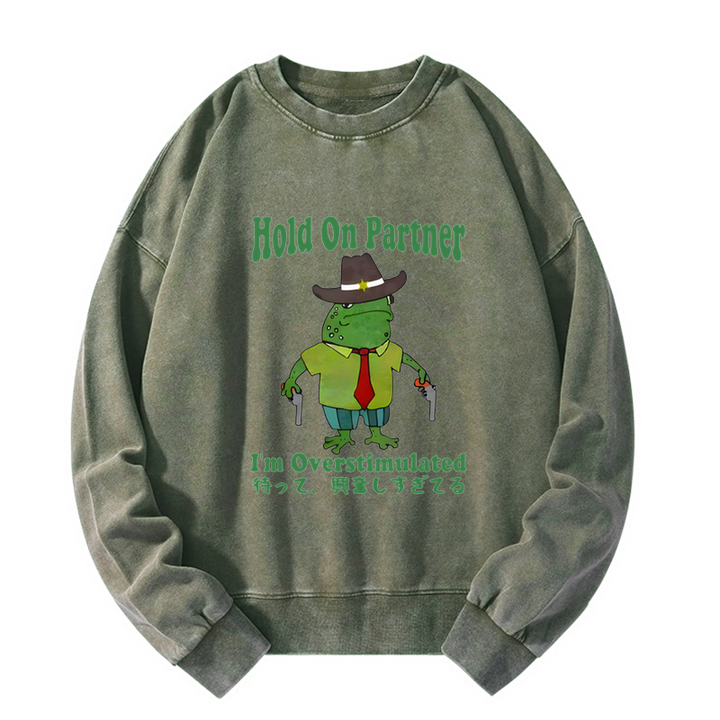 Wait I'm Too Excited Washed Sweatshirt