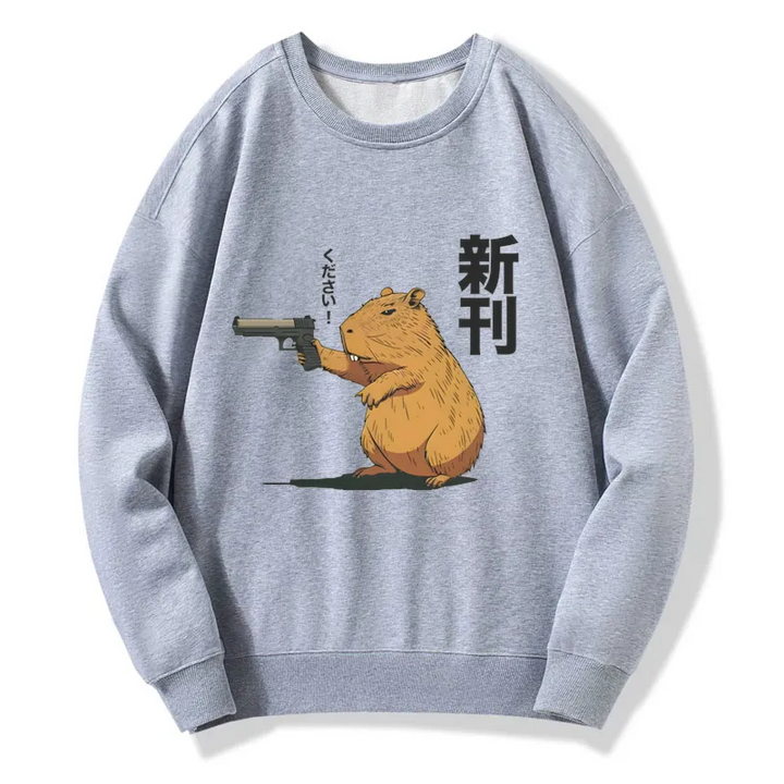 Capybara Holding A Gun Sweatshirt
