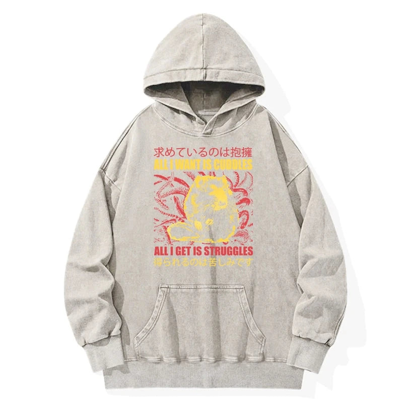 All I Want Is Cuddles Washed Hoodie
