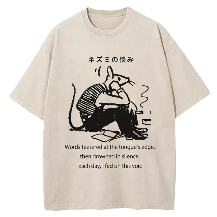 Mouse Trouble Washed Crew Neck T-Shirt