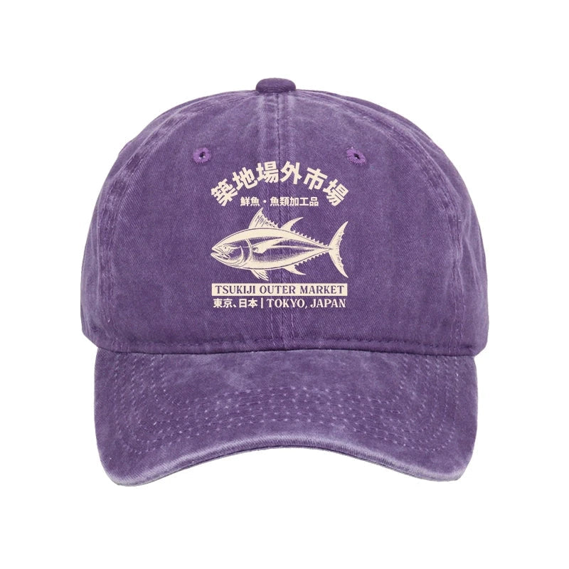 Japan Tsukiji Fish Market Washed Cap