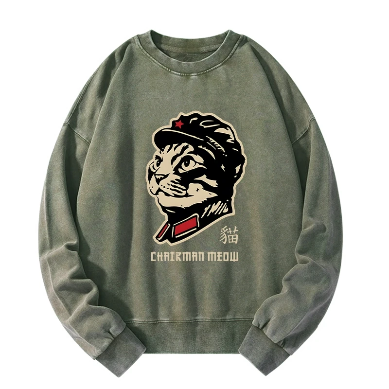 Chinese Spirit Cat Washed Sweatshirt