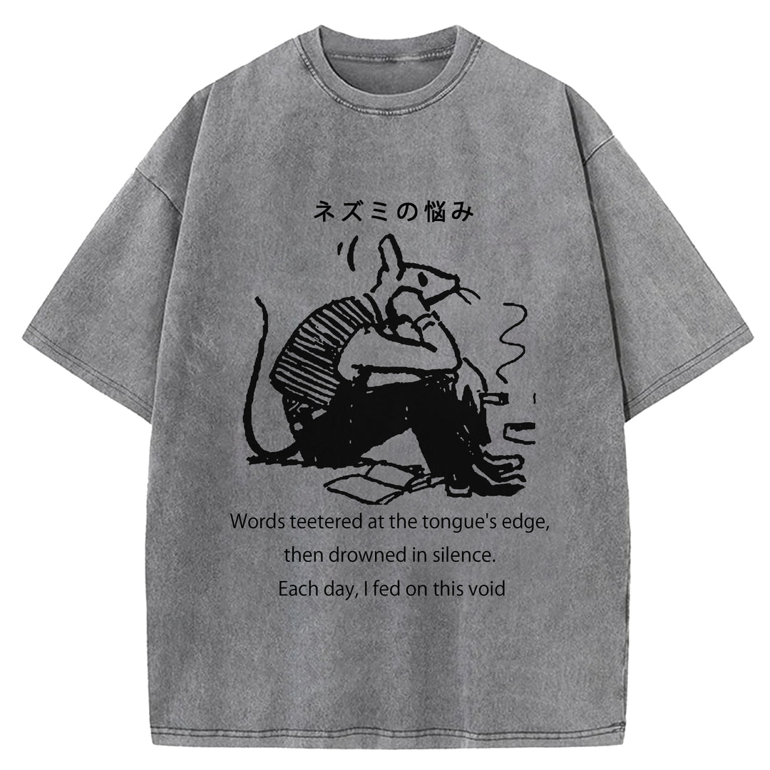 Mouse Trouble Washed Crew Neck T-Shirt