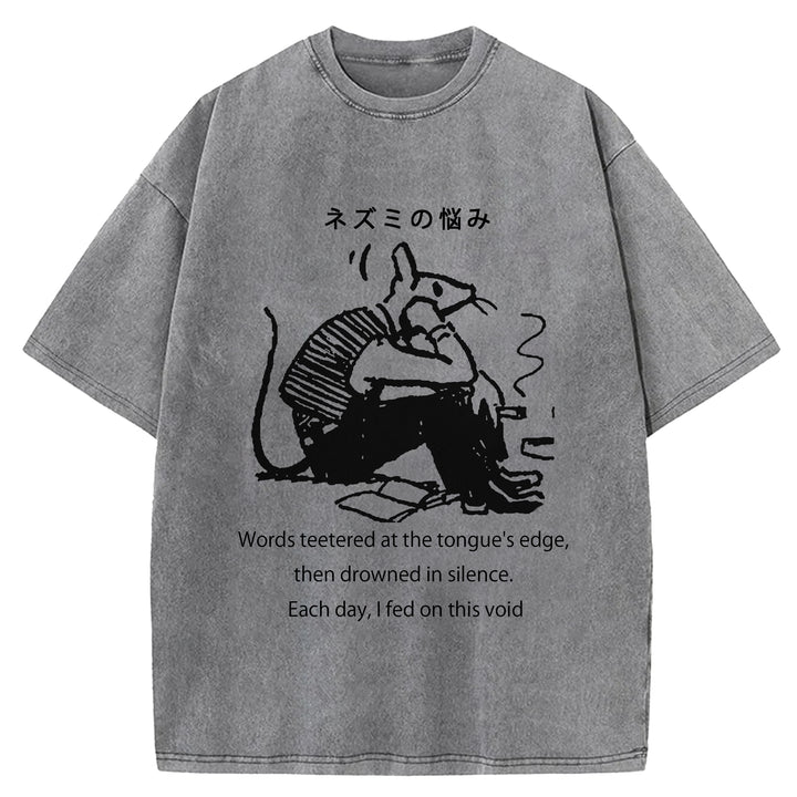 Mouse Trouble Washed Crew Neck T-Shirt