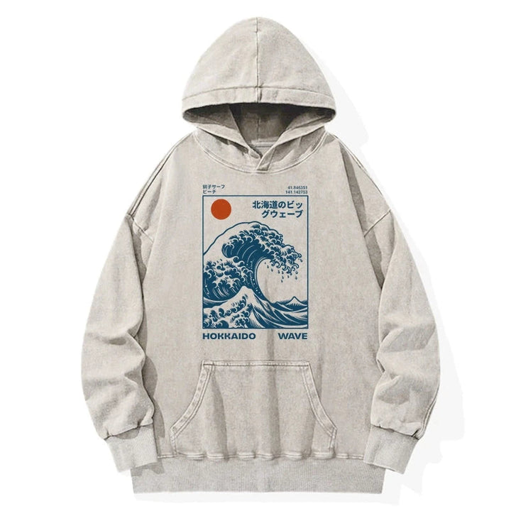 Hokkaido Wave Japan Washed Hoodie