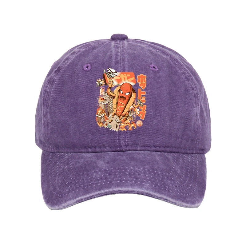 Great Hot Dog Kaiju Japanese Washed Cap