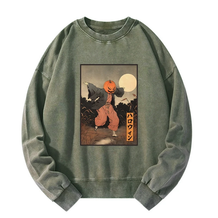 Japanese Pumpkin Monster Washed Sweatshirt