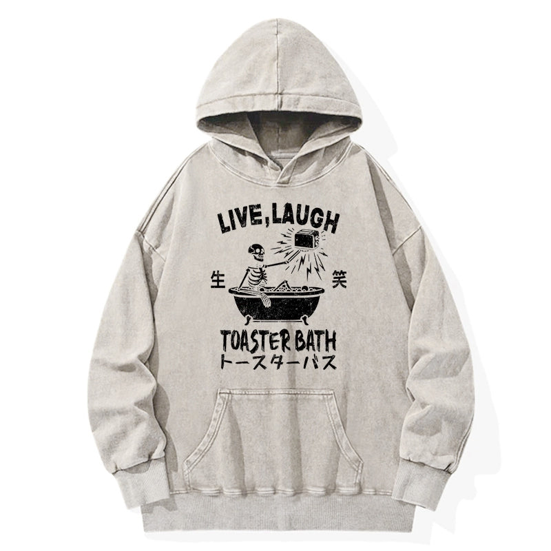 Funny Electric Shock Skeleton Washed Hoodie