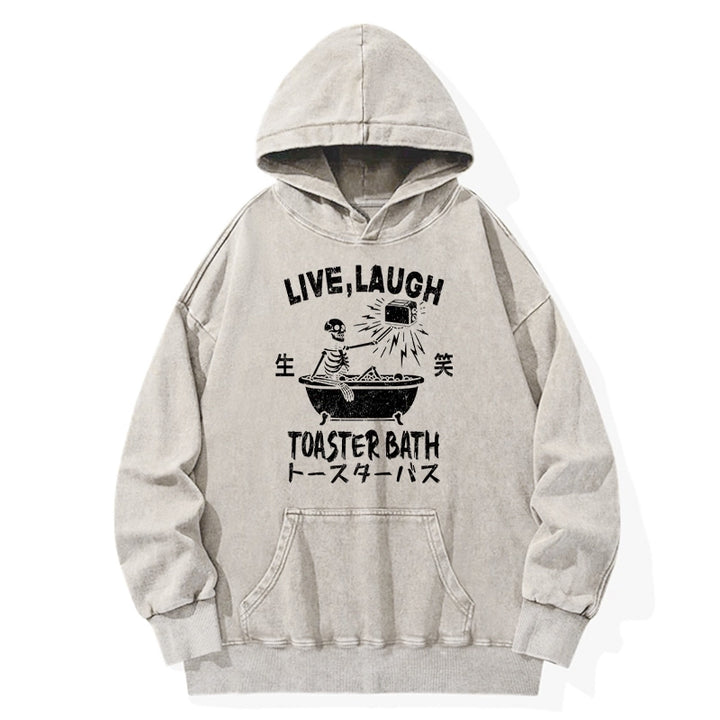 Funny Electric Shock Skeleton Washed Hoodie