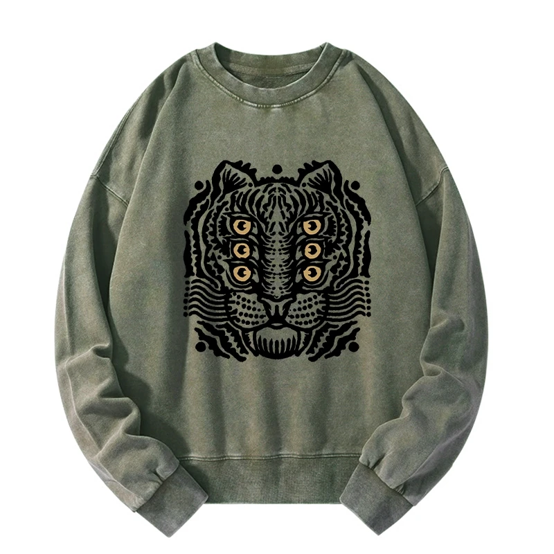 Six-eyed Cat Japanese Washed Sweatshirt