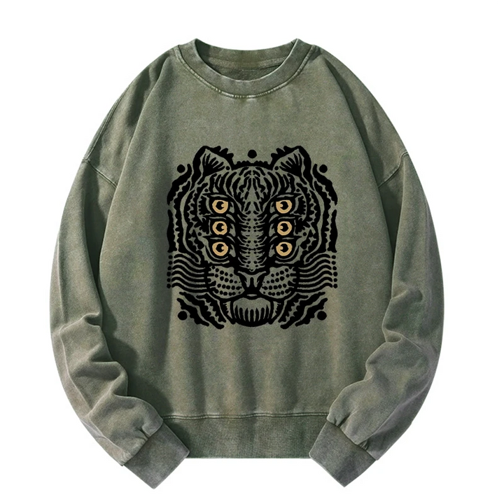 Six-eyed Cat Japanese Washed Sweatshirt