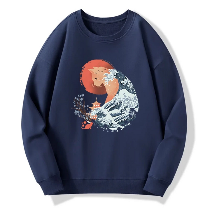 Spirit Cat Wave Japan Sweatshirt