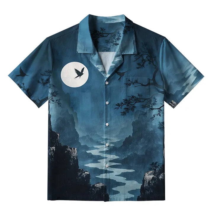 River Valley Under The Moon Aloha Hawaiian Shirt