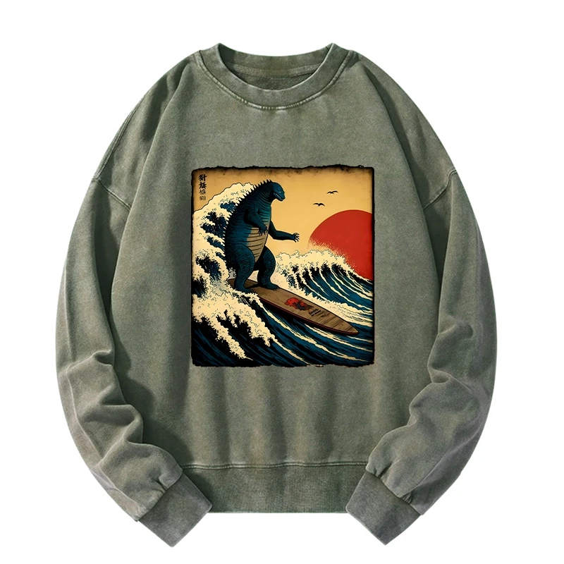 The Great Wave Washed Sweatshirt