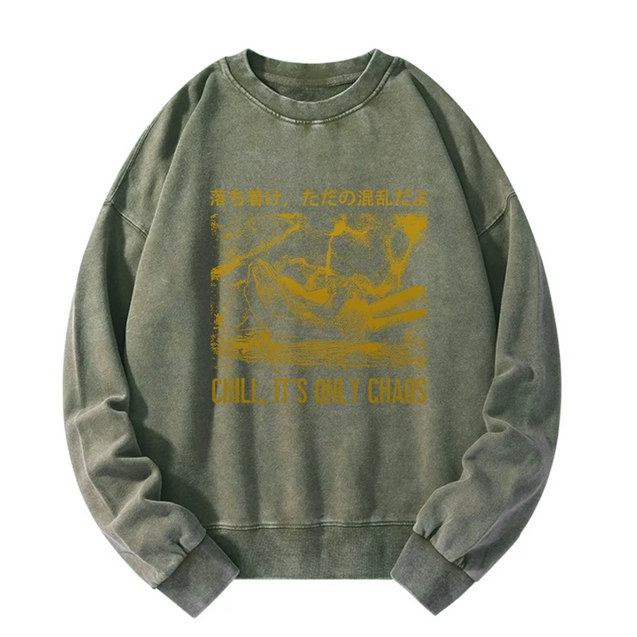 Cool Frog Japanese Washed Sweatshirt