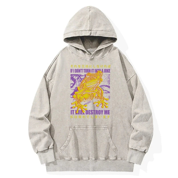A Frog Prone To Emotional Breakdown Washed Hoodie