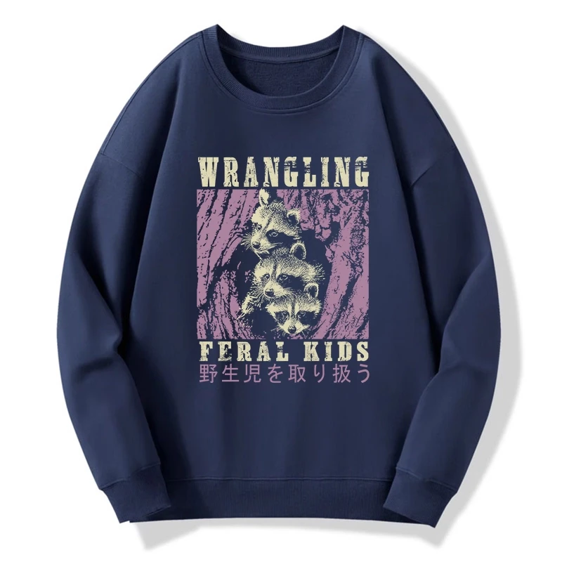 Wrangling Feral Raccoon Kids Sweatshirt