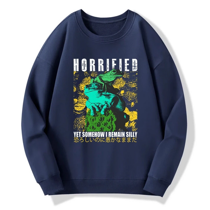 Horrified Two Frogs Funny Sweatshirt