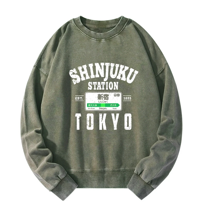 Shinjuku Station Yamanote Line Washed Sweatshirt