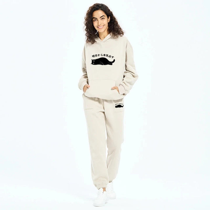 I'm Going To Get Serious Tomorrow Fleece Lined Hoodie Set