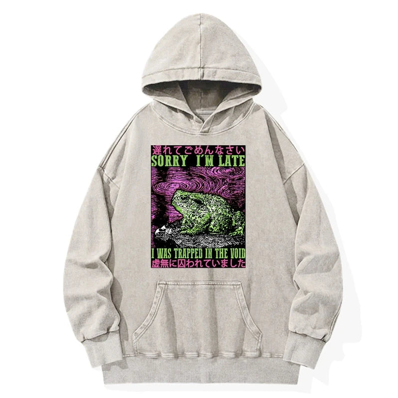 Frogs Trapped In The Void Washed Hoodie