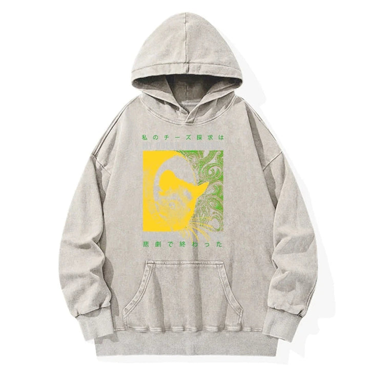 Mouse Has A Passion For Cheese Washed Hoodie
