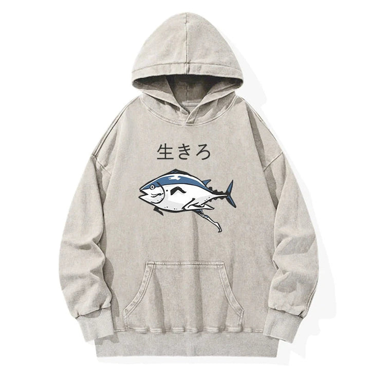 Running Fish Washed Hoodie