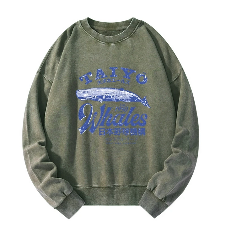 Japan Taiyo Whales Washed Sweatshirt