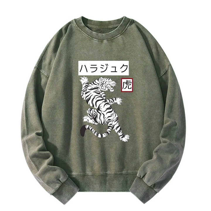 White Tiger Washed Sweatshirt