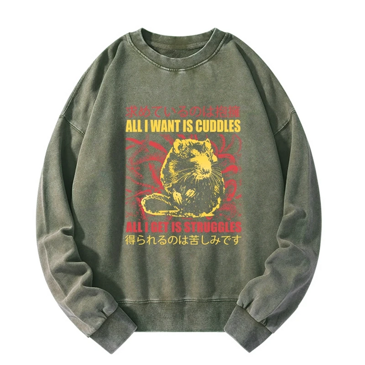 All I Want Is Cuddles Washed Sweatshirt